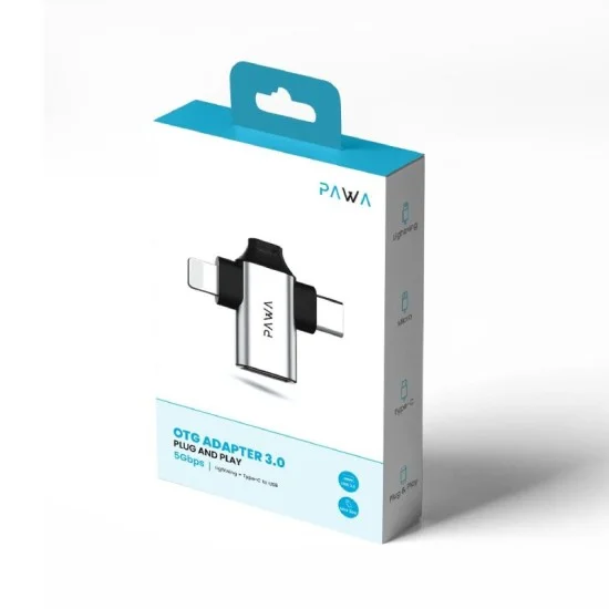 Pawa 3In1 Otg Adapter - Silver